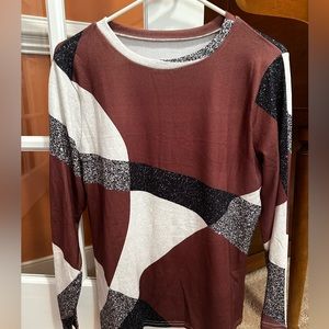 Long Sleeved Sweater- Geometric Print